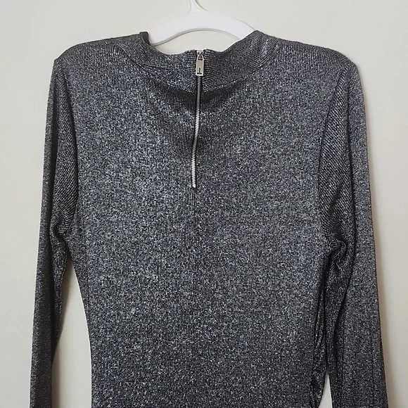 Ted Baker London metallic ruched midi cocktail party dress, date night, evening - Picture 8 of 10